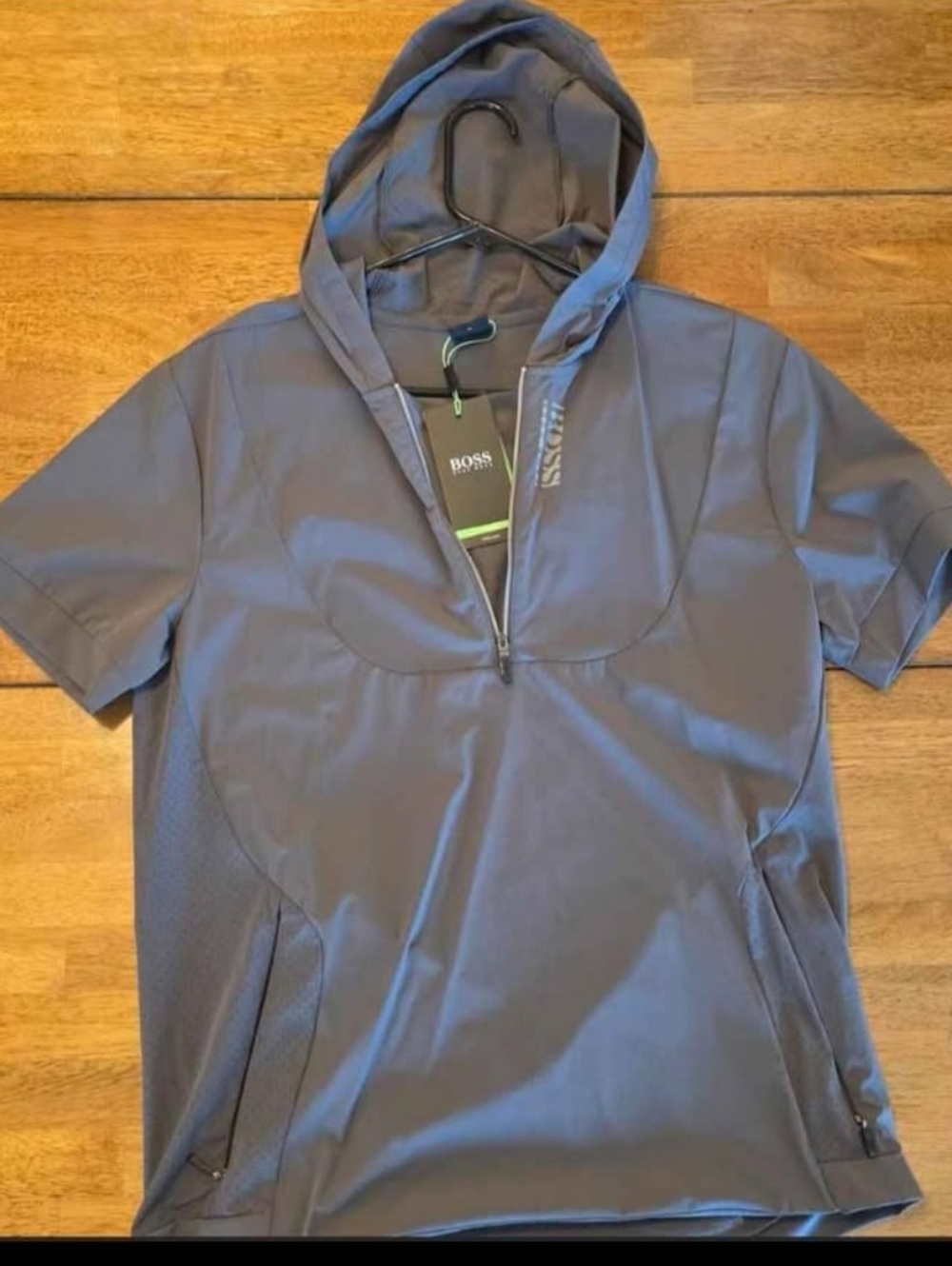 BOSS Short Sleeve Hooded Performance Jacket - Charcoal Gray